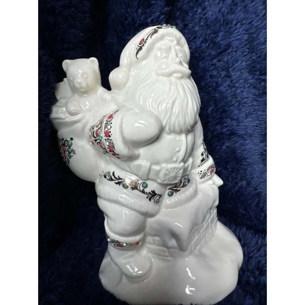 Lenox China Jewels Santa‎ on Chimney Figurine 7